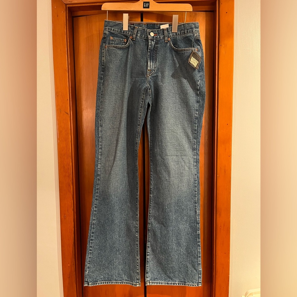Vtg 90s Lucky Brand 30/10 Long Peanut Pant Low Rise Flare Denim Womens Jeans‎
